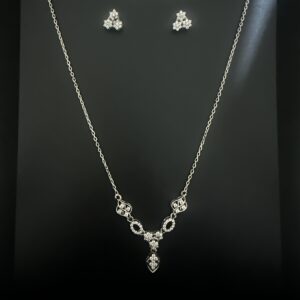 92.5 Silver Neckpiece Set with Earings Jewellery