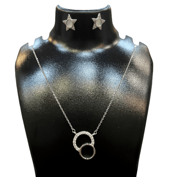 Lightweight Sterling Silver Moon and Star Neckchain