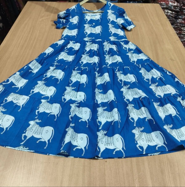Classy Pichwai Cotton Anarkali Kurti - Image 3