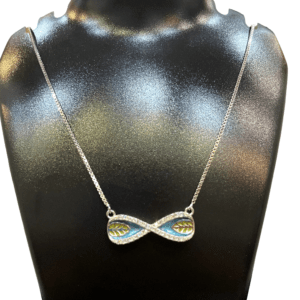 Lightweight Sterling Silver Evileye infinity NeckChain