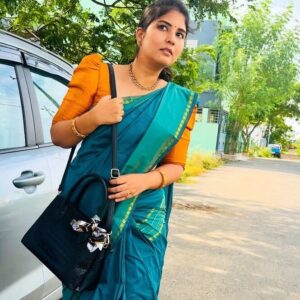 Arasi Teal Blue Kalyani Cotton